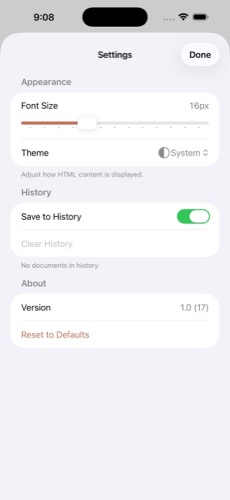 Render app content view
